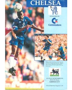 Chelsea v Norwich City official programme 12/09/1992