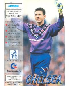 Chelsea v Norwich City official programme 16/11/1991