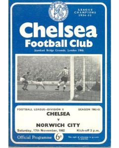 Chelsea v Norwich City official programme 17/11/1962
