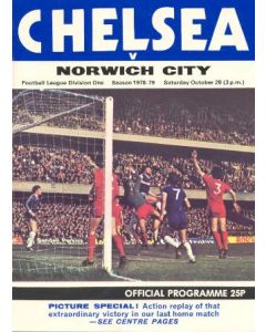 Chelsea v Norwich City official programme 28/10/1978