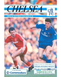 Chelsea v Norwich City official programme 10/11/1990