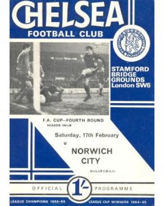 Chelsea v Norwich City official programme 17/02/1968