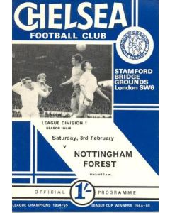 Chelsea v Nottingham Forest official programme 03/02/1968