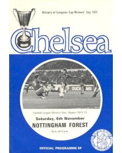 Chelsea v Nottingham Forest official programme 06/11/1971 Football League