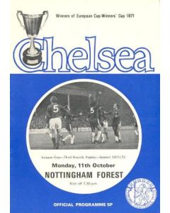 Chelsea v Nottingham Forest official programme 11/10/1971 Football League