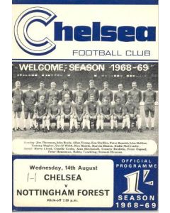 Chelsea v Nottingham Forest official programme 14/08/1968 Football League