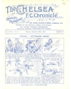 Chelsea v Nottingham Forest official programme 25/12/1922