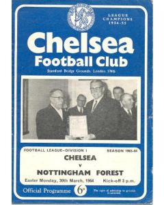Chelsea v Nottingham Forest official programme 30/03/1964