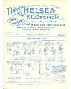 Chelsea v Notts County official programme 07/09/1927