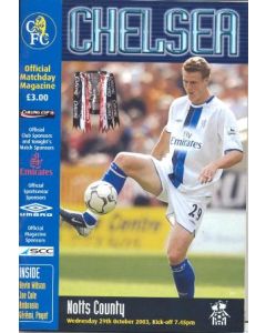 Chelsea v Notts County official programme 29/10/2003