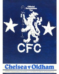 Chelsea v Oldham official programme 16/10/1976
