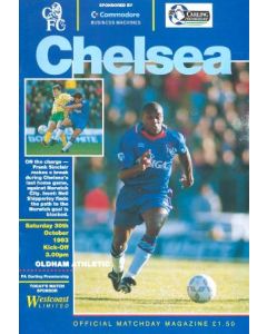 Chelsea v Oldham Athletic official programme 30/10/1993