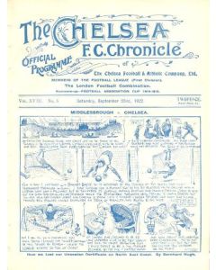 Chelsea v Oldham Athletic official programme 23/09/1922