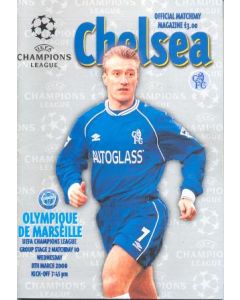 Chelsea v Olympique de Marseille official programme 08/03/2000 Champions League