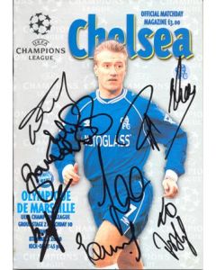 Chelsea v Olympique de Marseille official programme 08/03/2000 Champions League, multi-signed