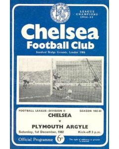 Chelsea v Plymouth Argyle official programme 01/12/1962