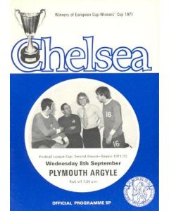 Chelsea v Plymouth Argyle official programme 08/09/1971