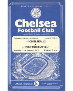 Chelsea v Portsmouth official programme 17/01/1959