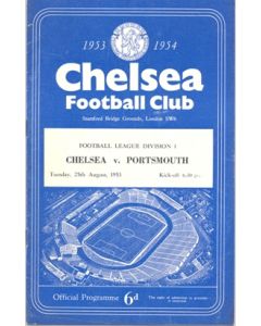 Chelsea v Portsmouth official programme 25/08/1953