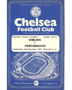 Chelsea v Portsmouth official programme 25/12/1957