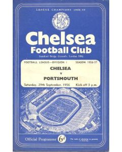 Chelsea v Portsmouth official programme 29/09/1956