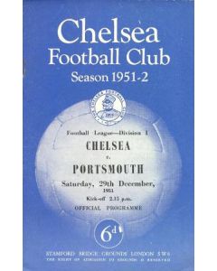 Chelsea v Portsmouth official programme 29/12/1951