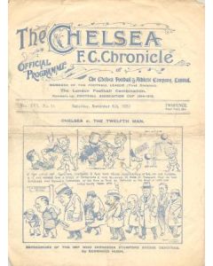 Chelsea v Preston North End official programme 06/11/1920