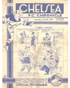 Chelsea v Preston North End official programme 13/02/1937