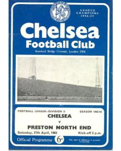 Chelsea v Preston North End official programme 27/04/1963