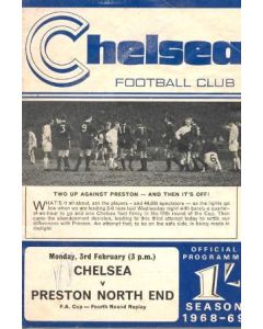 Chelsea v Preston North End official programme 03/02/1969
