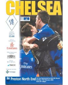 Chelsea v Preston North End official programme 17/02/2002 F.A. Cup