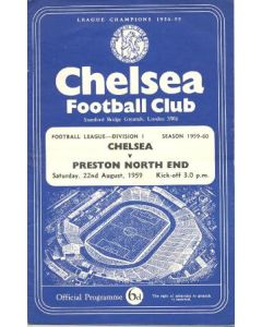 Chelsea v Preston North End official programme 22/08/1959