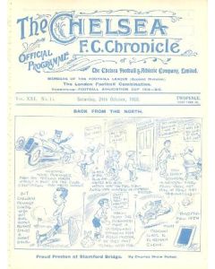 Chelsea v Preston North End official programme 24/10/1925