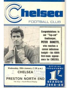 Chelsea v Preston North End official programme 29/01/1969
