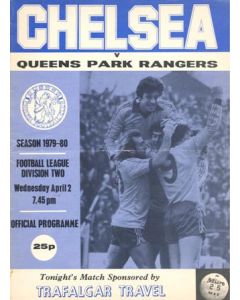 Chelsea v Queen's Park Rangers official programme 02/04/1980 Football League Cup