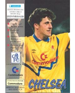 Chelsea v Queen's Park Rangers official programme 18/04/1992
