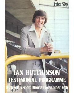 Chelsea v Queen's Park Rangers official programme probably of season 1976-1977 Ian Hutchinson Testimonial Match