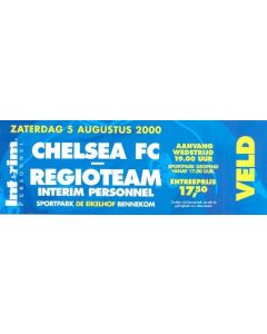 Regioteam v Chelsea blue unused ticket 05/08/2000
