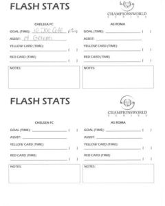 Chelsea v Roma official Flash Stats 29/07/2004 for a match played in Pittsburgh, Pennsylvania, USA