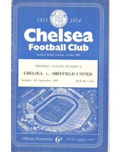 Chelsea v Sheffield United official programme 05/09/1953