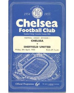 Chelsea v Sheffield United official programme 08/04/1955