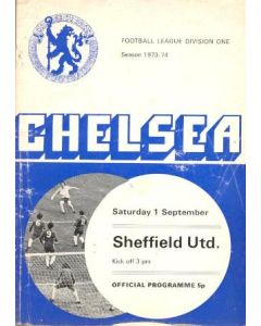 Chelsea v Sheffield United official programme 01/09/1973