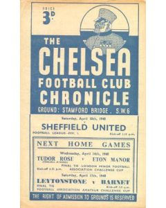 Chelsea v Sheffield United official programme 10/04/1948