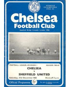 Chelsea v Sheffield United official programme 21/12/1963