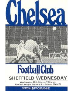 Chelsea v Sheffield Wednesday official programme 25/03/1970