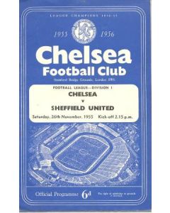 Chelsea v Sheffield United official programme 26/11/1955