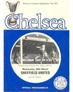 Chelsea v Sheffield United official programme 29/03/1972