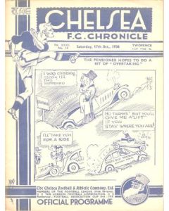 Chelsea v Sheffield Wednesday official programme 17/10/1936