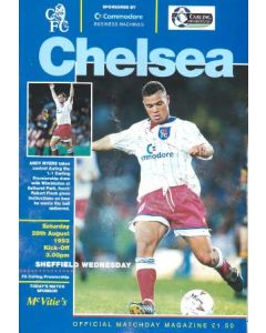 Chelsea v Sheffield Wednesday official programme 28/08/1993