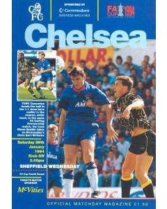 Chelsea v Sheffield Wednesday official programme 29/01/1994